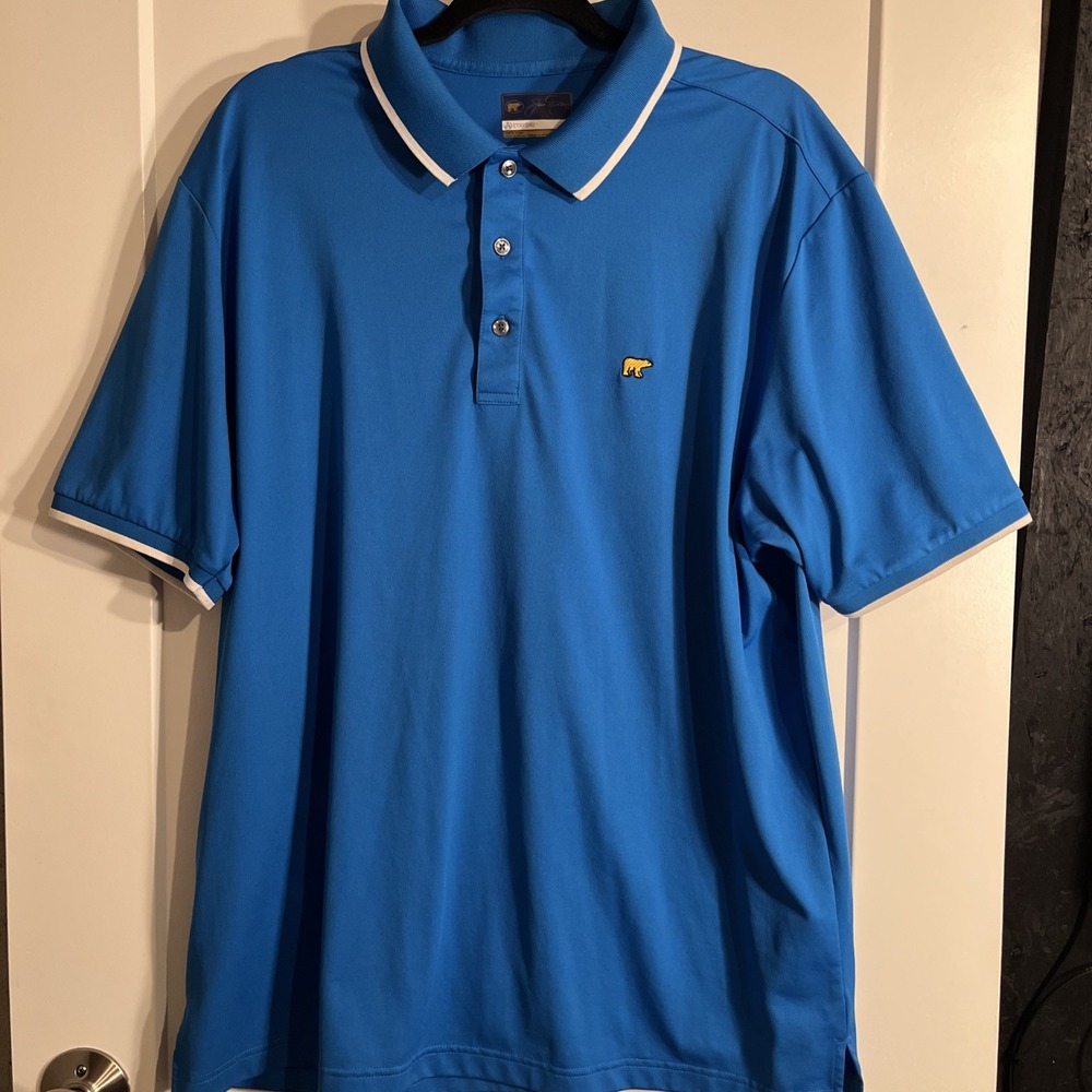 Jack Nicklaus Men's Golf Polo Shirt Stay Dri Blue Polo XL